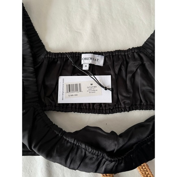 WeWoreWhat Cut Out Midi Dress in Black Satin Size M - Picture 7 of 9